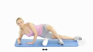 massage of the tissue between the hip and knee